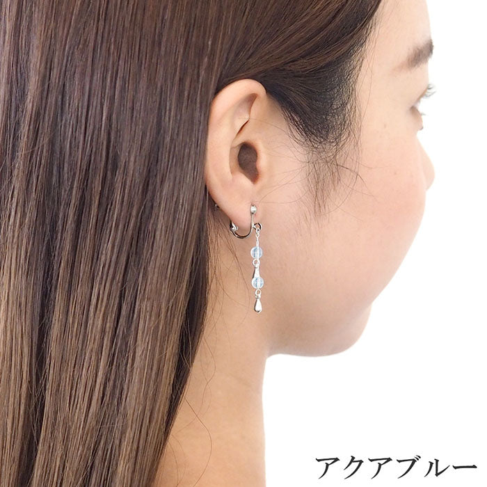 [3 colors] small right handmade accessories umbrella and drop earrings silver asymmetric 2 pieces [SR-PC-05-E] 