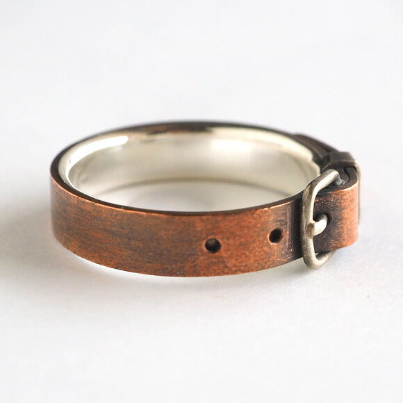 small right belt ring copper x silver 5mm width [SR-RG-01] 
