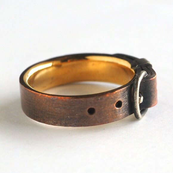 small right belt ring copper x brass gold 5mm width [SR-RG-02] 