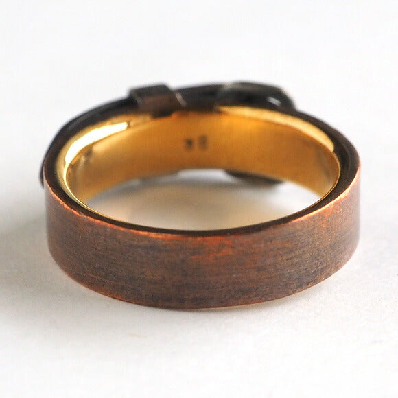 small right belt ring copper x brass gold 5mm width [SR-RG-02] 
