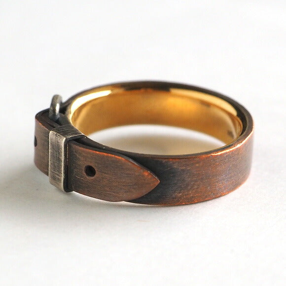 small right belt ring copper x brass gold 5mm width [SR-RG-02] 