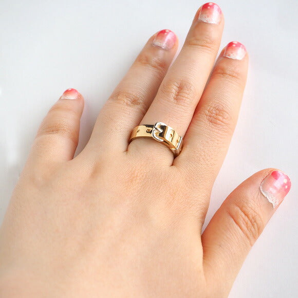 small right belt ring cute gold 18K plated 5.3mm width mirror finish [SR-RG-03] 