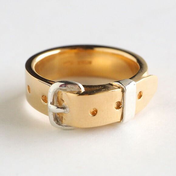 small right belt ring cute gold 18K plated 5.3mm width mirror finish [SR-RG-03] 