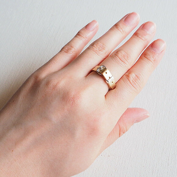 small right handmade accessory belt ring cute gold 18K plating 5.3mm width matte finish [SR-RG-03-MAT] 