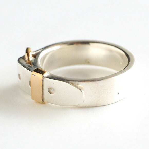 small right belt ring cute silver 18K gold plated 5.3mm width mirror finish [SR-RG-04] 