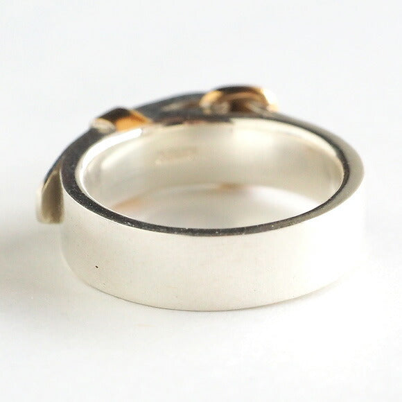 小右腰帶戒指可愛銀 18K 鍍金 5.3 毫米寬鏡面處理 [SR-RG-04] 