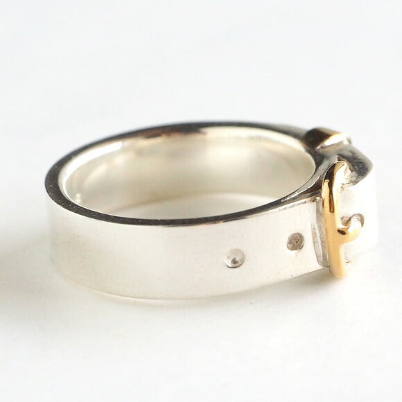 small right belt ring cute silver 18K gold plated 5.3mm width mirror finish [SR-RG-04] 