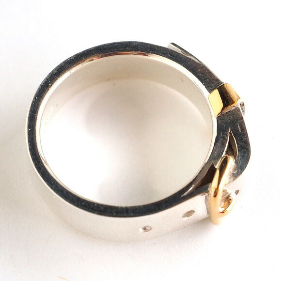 小右腰帶戒指可愛銀 18K 鍍金 5.3 毫米寬鏡面處理 [SR-RG-04] 