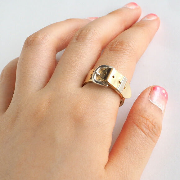 small right（スモールライト）ベルトリング Lサイズ cute ゴールド 18Kメッキ 7.3mm幅 鏡面仕上げ [SR-RG-05]