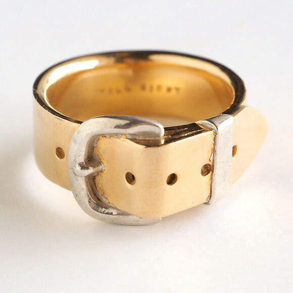 small right belt ring L size cute gold 18K plating 7.3mm width mirror finish [SR-RG-05] 