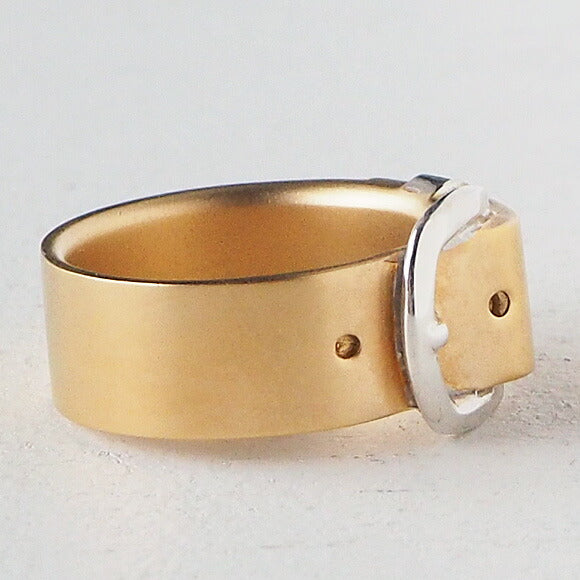 small right handmade accessory belt ring L size cute gold 18K plating 7.4mm width matte finish [SR-RG-05-MAT] 