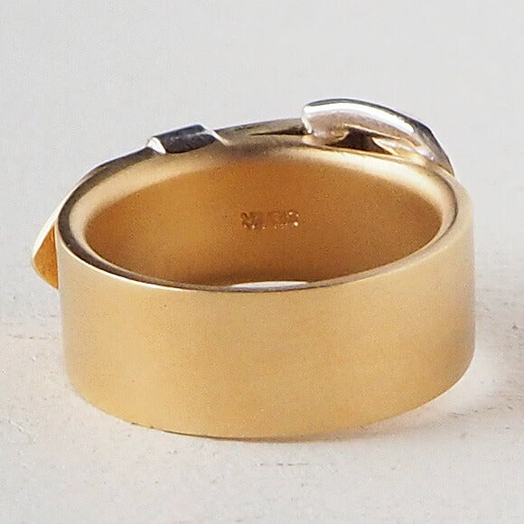 small right handmade accessory belt ring L size cute gold 18K plating 7.4mm width matte finish [SR-RG-05-MAT] 