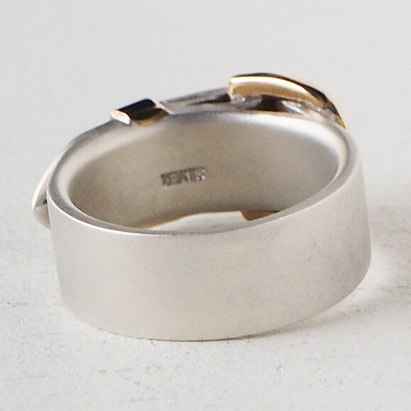 small right（スモールライト） 手作りアクセサリー ベルトリング Lサイズ cute シルバー 18Kゴールドメッキ 7.4mm幅 マット仕上げ [SR-RG-06-MAT]