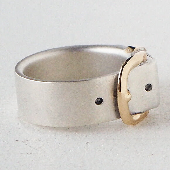 small right handmade accessory belt ring L size cute silver 18K gold plated 7.4mm width matte finish [SR-RG-06-MAT] 