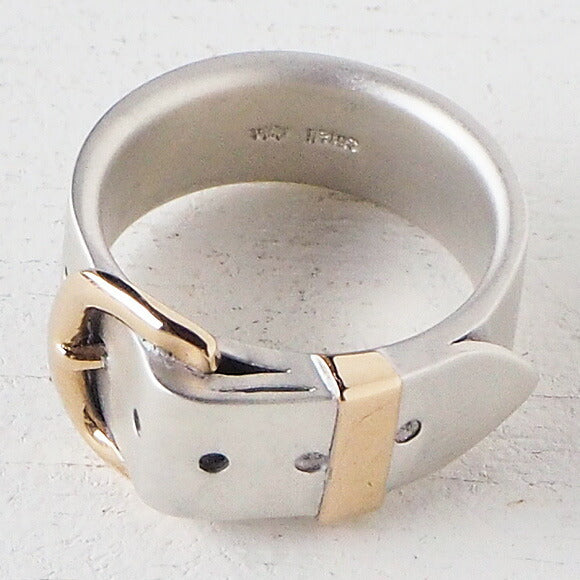 small right handmade accessory belt ring L size cute silver 18K gold plated 7.4mm width matte finish [SR-RG-06-MAT] 