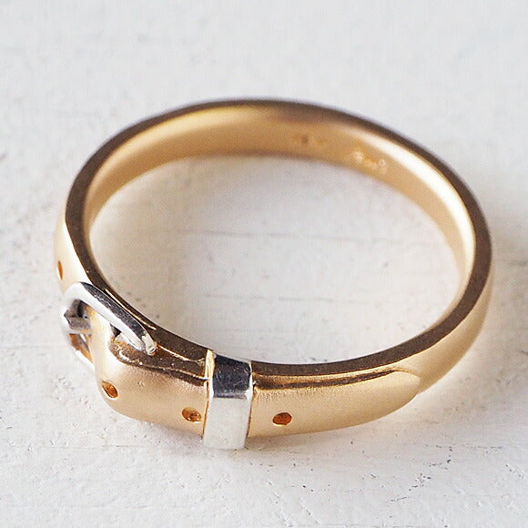 small right handmade accessory belt ring cute gold 18K plating 2.7mm width matte finish [SR-RG-07-MAT] 
