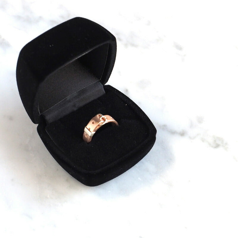 small right handmade accessory belt ring cute silver x pink gold plated 5.3mm width matte finish [SR-RG-09-MAT] 