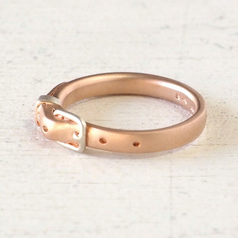 small right handmade accessory belt ring cute silver x pink gold plated 2.7mm width matte finish [SR-RG-10-MAT] 