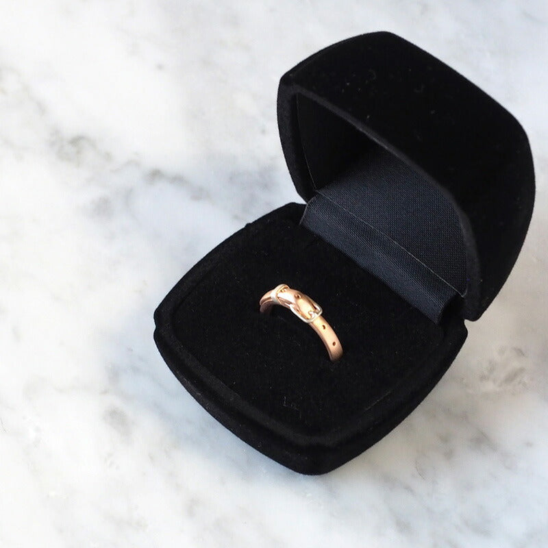 small right handmade accessory belt ring cute silver x pink gold plated 2.7mm width matte finish [SR-RG-10-MAT] 