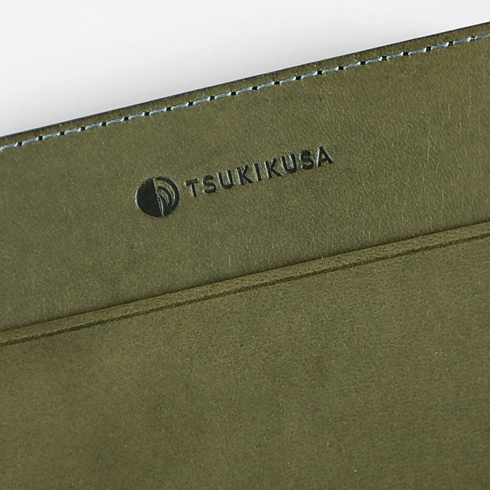 [從 5 種顏色中選擇] TSUKIKUSA 緊湊型雙折錢包（無零錢包）[Aoi-card] [MW-2] 