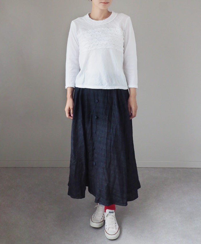 [All 30 colors] Gauze Clothing Studio Garage Double Gauze 3/4 Sleeve Fluffy T-shirt Ladies [TS-03-7S] 