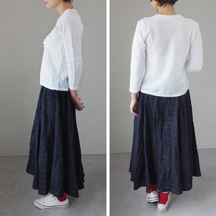 [All 30 colors] Gauze Clothing Studio Garage Double Gauze 3/4 Sleeve Fluffy T-shirt Ladies [TS-03-7S] 