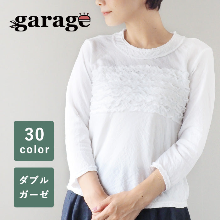 [All 30 colors] Gauze Clothing Studio Garage Double Gauze 3/4 Sleeve Fluffy T-shirt Ladies [TS-03-7S] 