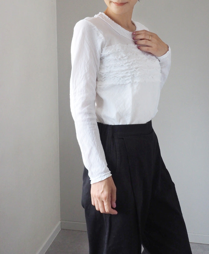 [All 30 colors] Gauze Clothing Studio Garage Double Gauze Long Sleeve Fluffy T-shirt Ladies [TS-03-LS] 