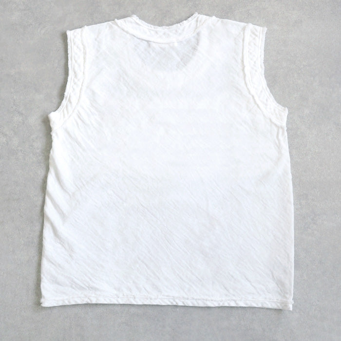 [30 colors in total] Gauze Clothing Studio Garage Double Gauze Sleeveless Fluffy T-shirt Ladies [TS-03-NS] 