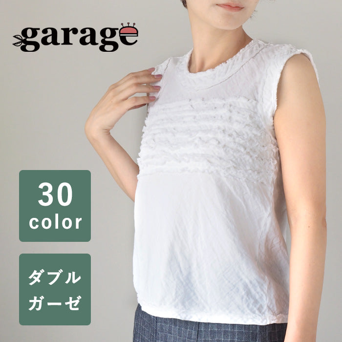 [30 colors in total] Gauze Clothing Studio Garage Double Gauze Sleeveless Fluffy T-shirt Ladies [TS-03-NS] 