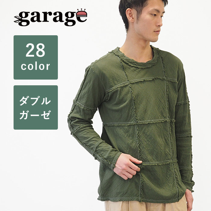 【全29色】 ガーゼ服工房 garage (ガラージ) ダブルガーゼ スクエアTシャツ 長袖 メンズ [TS-24]