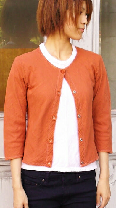 [All 25 colors] Gauze clothing studio garage (garage) Double gauze 3/4 sleeve cardigan [TS-32] 