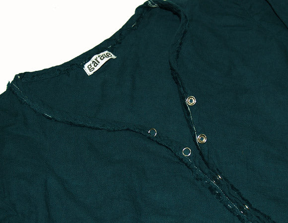 [All 25 colors] Gauze clothing workshop Garage double gauze V-neck open front T-shirt 3/4 sleeve men's [TS-45-7S] 
