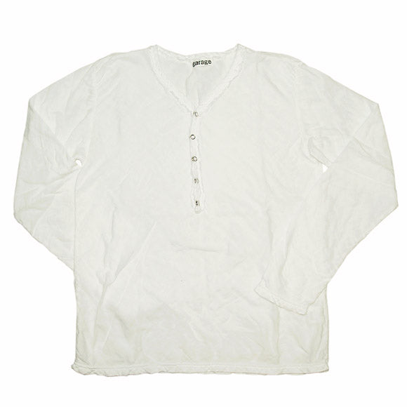[All 25 colors] Gauze clothing studio Garage double gauze V-neck open front T-shirt long sleeve men's [TS-45-LS] 