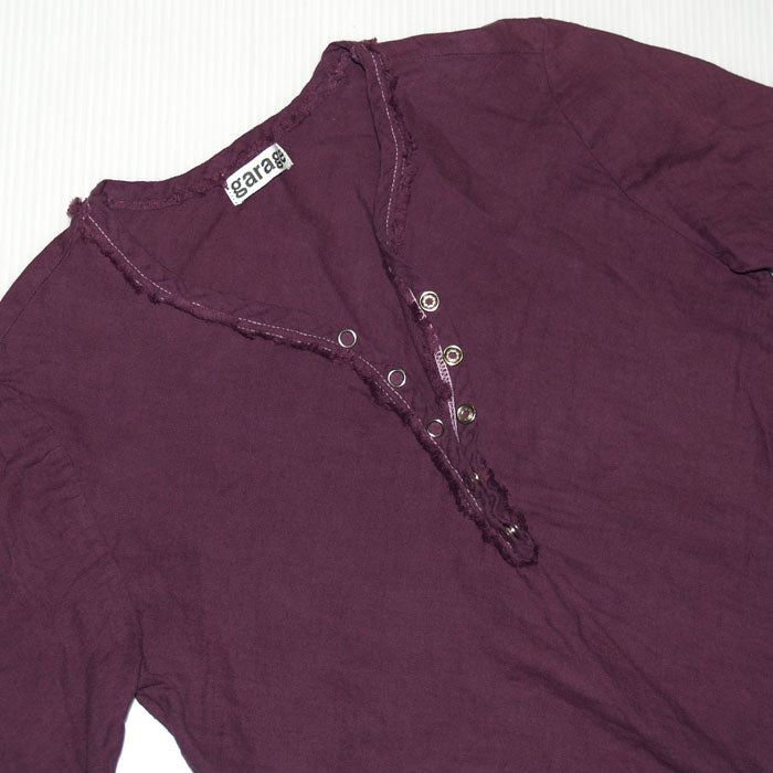 [32 colors in total] Gauze clothing studio garage (garage) Double gauze V-neck open front T-shirt long sleeve ladies [TS-48-LS] 