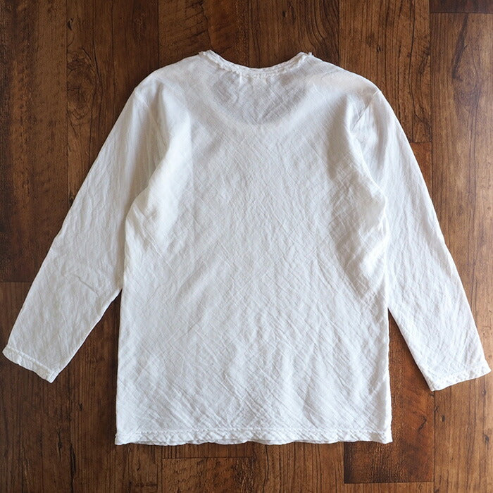 [32 colors available] Gauze clothing workshop garage Double gauze simple T-shirt, 3/4 sleeves, women's [TS-53-7S] 