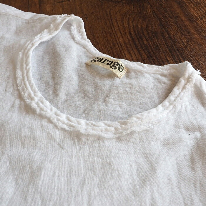 [32 colors available] Gauze clothing workshop garage Double gauze simple T-shirt, 3/4 sleeves, women's [TS-53-7S] 