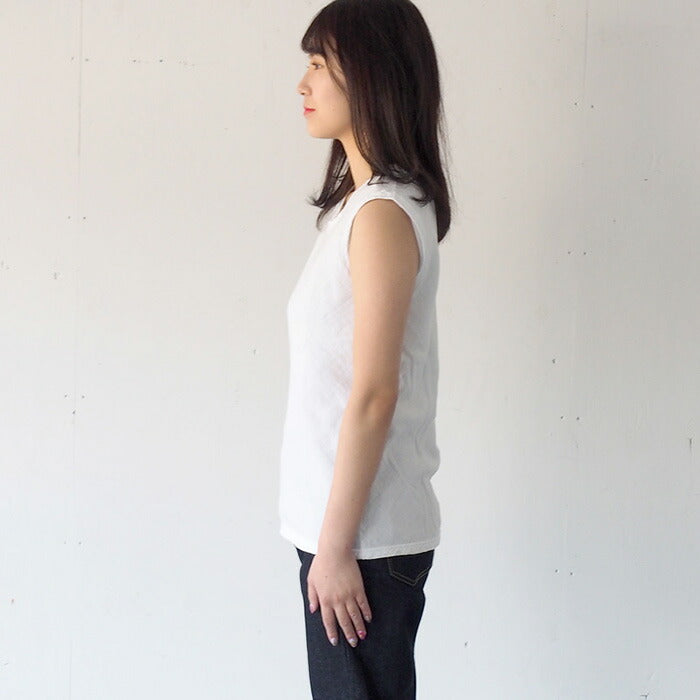 【全32色】ガーゼ服工房 garage（ガラージ）ダブルガーゼ シンプルノースリーブ レディース [TS-53-NS]