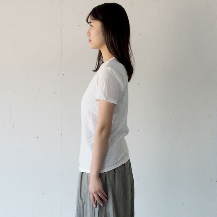 [32 colors available] Gauze clothing workshop garage Double gauze simple T-shirt short sleeves for women [TS-53-SS] 