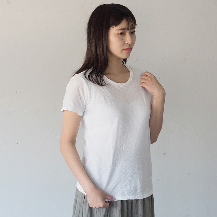 [32 colors available] Gauze clothing workshop garage Double gauze simple T-shirt short sleeves for women [TS-53-SS] 