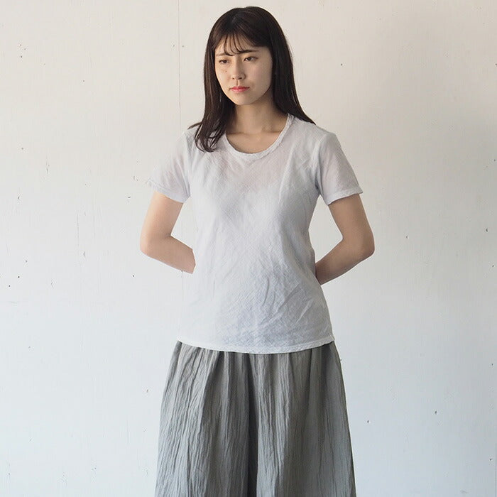 [32 colors available] Gauze clothing workshop garage Double gauze simple T-shirt short sleeves for women [TS-53-SS] 