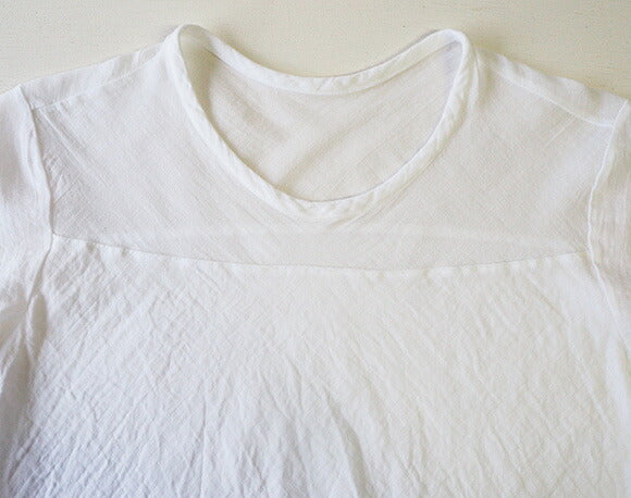 [All 28 colors] Gauze clothing studio garage (garage) Single gauze x double gauze switching T-shirt half sleeve ladies [TS-93] 