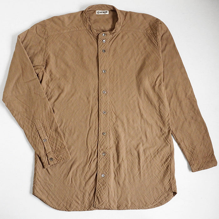 [All 29 colors] Gauze clothing studio garage (garage) 4-ply gauze henley neck shirt long sleeve black shell button men's [TS-94] 