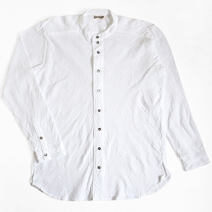[All 29 colors] Gauze Clothing Studio Garage Double Gauze Henley Neck Shirt Long Sleeve Black Shell Button Men's [TS-95] 