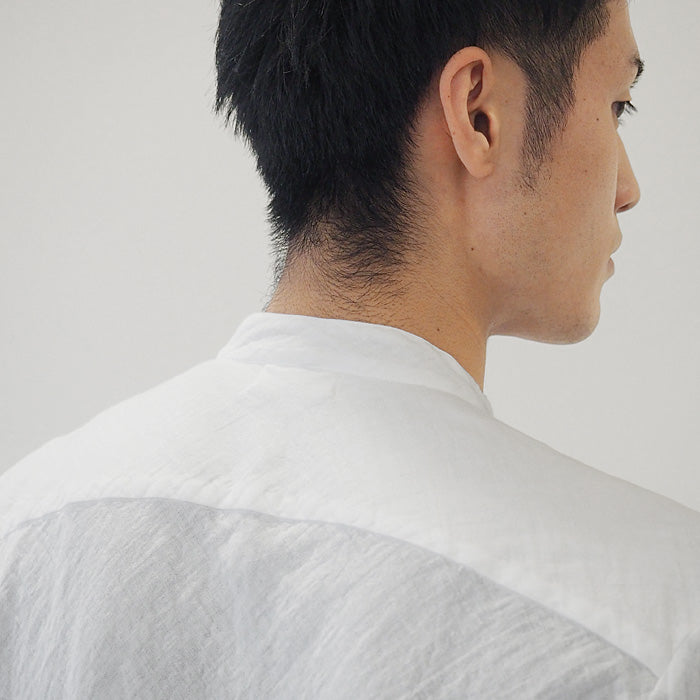 [All 29 colors] Gauze Clothing Studio Garage Double Gauze Henley Neck Shirt Long Sleeve Black Shell Button Men's [TS-95] 