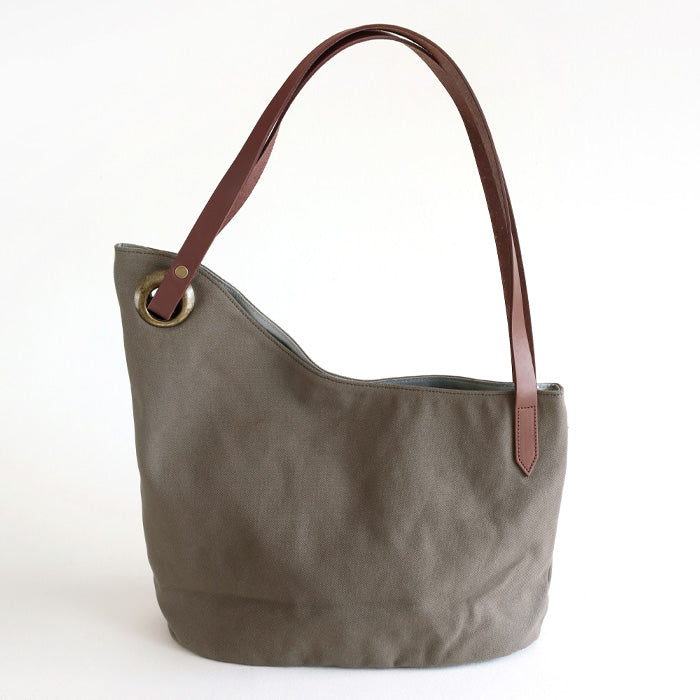 ulazan alter Asymmetric Water Repellent Canvas Tote Bag Ash Gray Women's Men's [U0209-ASGY] 