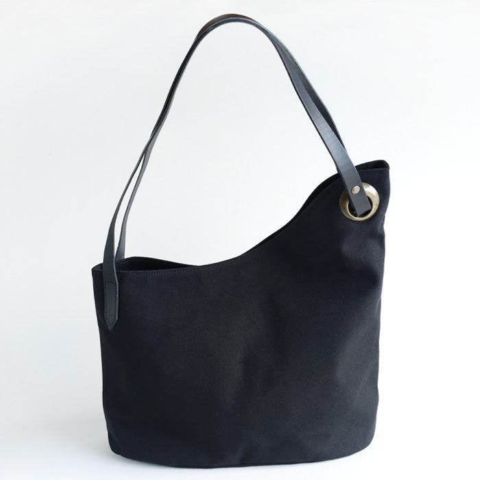 ulazan alter Asymmetric Water Repellent Canvas Tote Bag Black Women's Men's [U0209-BK] 