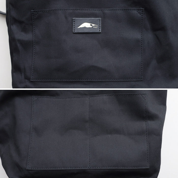 ulazan alter Asymmetric Water Repellent Canvas Tote Bag Black Women's Men's [U0209-BK] 