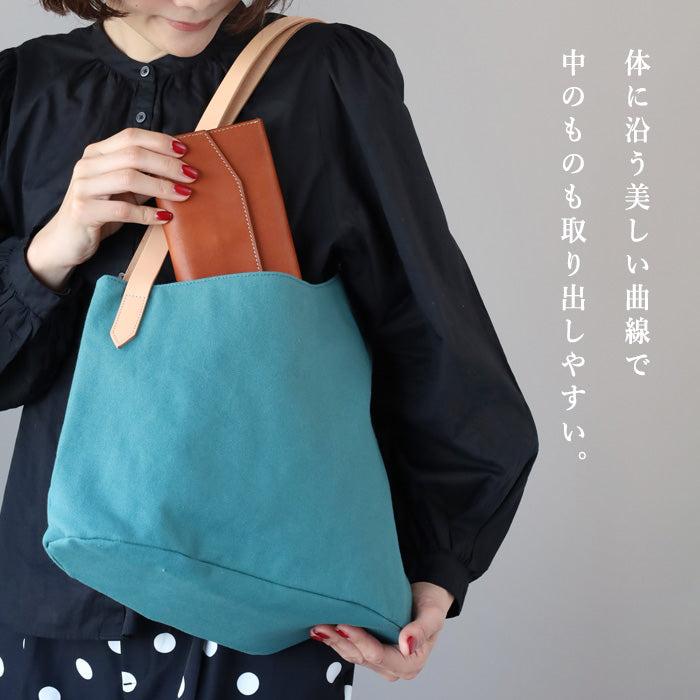 ulazan alter Asymmetric Water Repellent Canvas Tote Bag Coral Blue Women's Men's [U0209-CBL] 
