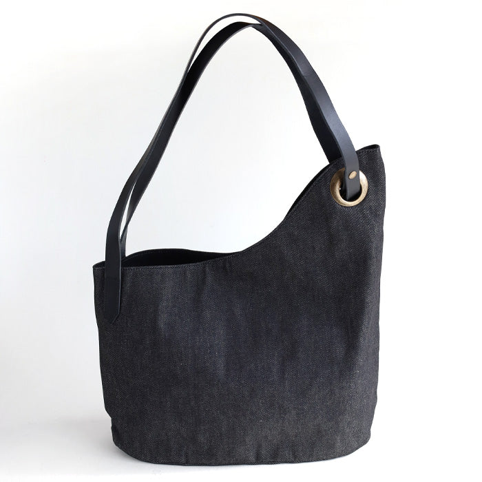 ulazan alter Asymmetric Denim Tote Bag Black Denim Women's Men's [U0209-DEN] 